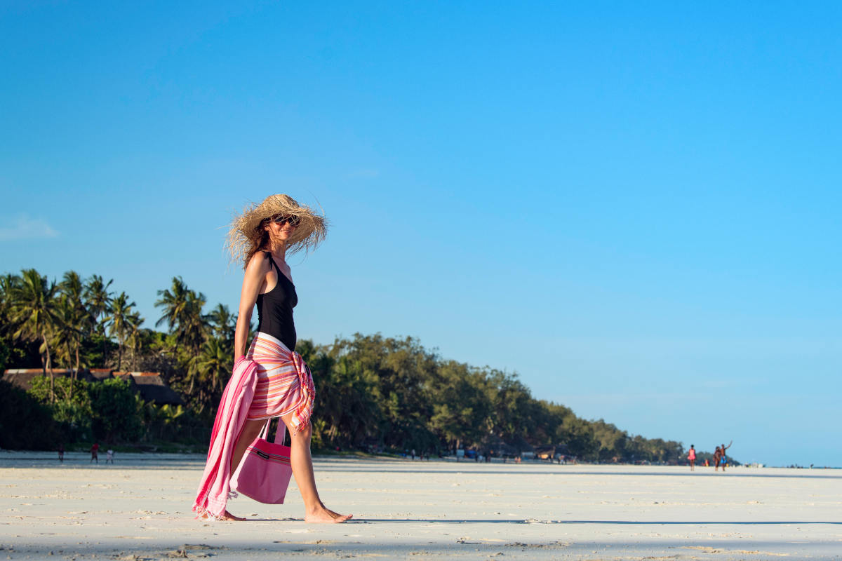 Small Kikoy beach bag Nyali